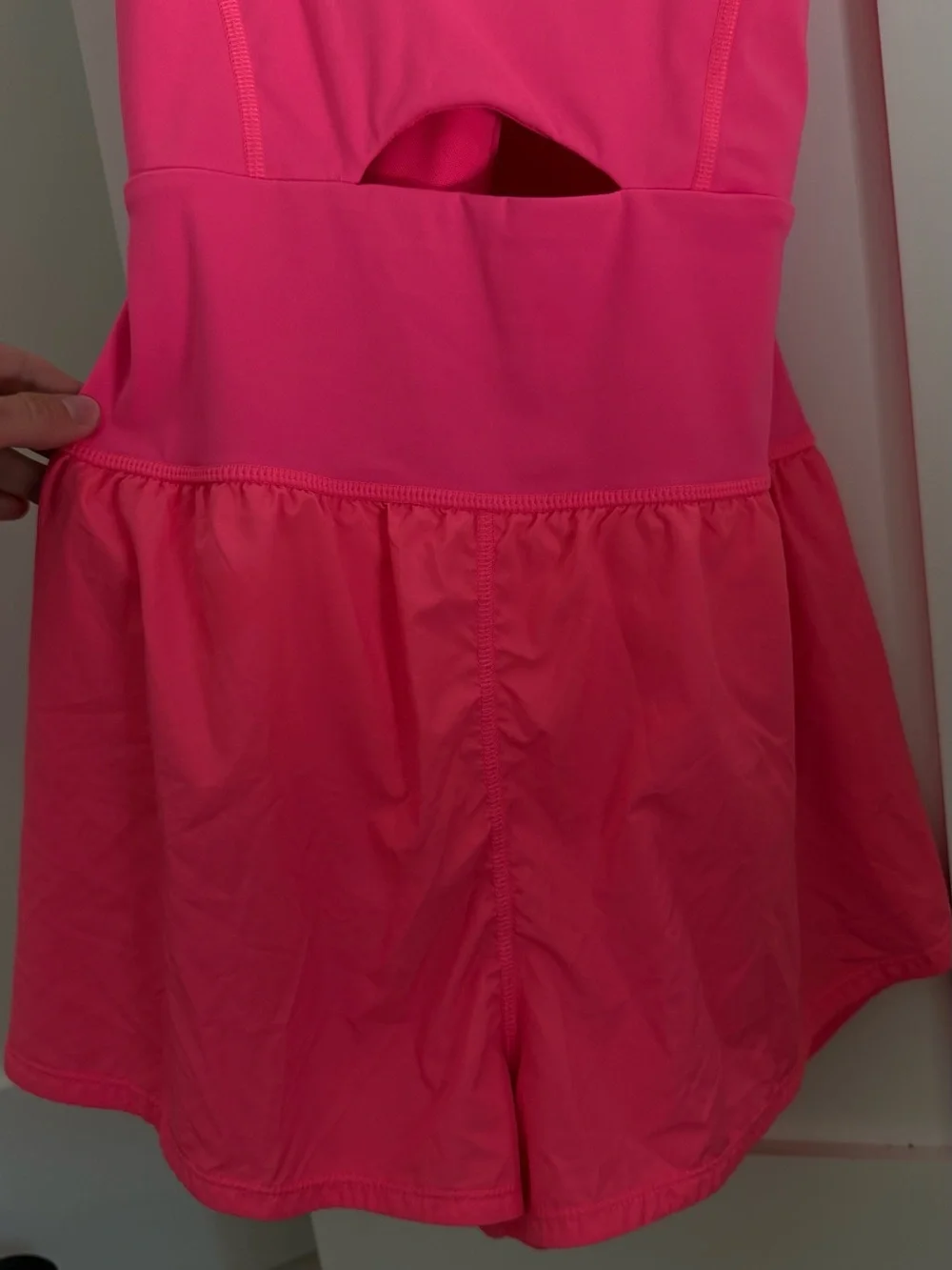 Free People Hot Pink Cutout Athletic Romper